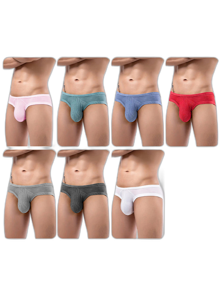 2 Pack Men's Low Rise Back Hollow 3D U-convex Large Pouch T-Back Briefs