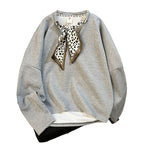 Figure-flattering American-style Vintage Silk Scarf Loose-fit Hoodie For Women