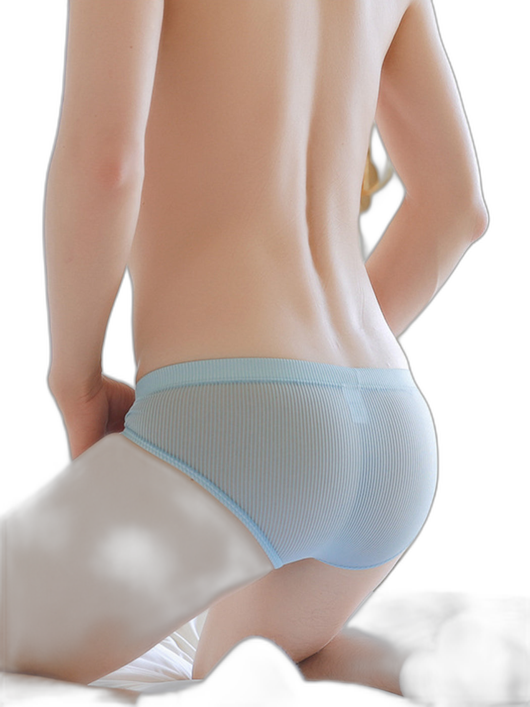 2 Pack Men’s Striped Separate Pouch Thin Briefs