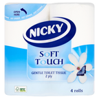 10 x Nicky Soft Touch White 4 Roll