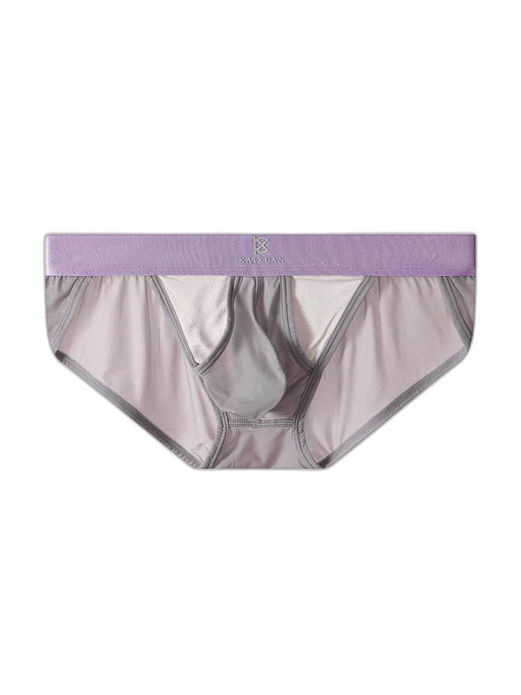 3 Pack Men's Ice Silk Breathable Mesh Low-Rise Classic Briefs