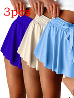 Minimal Versatile High Waist Pleating Lace-up Casual Shorts