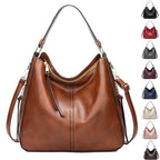 Hobos Zipper Bucket Bags With Adjustable Shoulder-strap Handbags Temperament High Capacity Messenger Shoulder Bag For Women