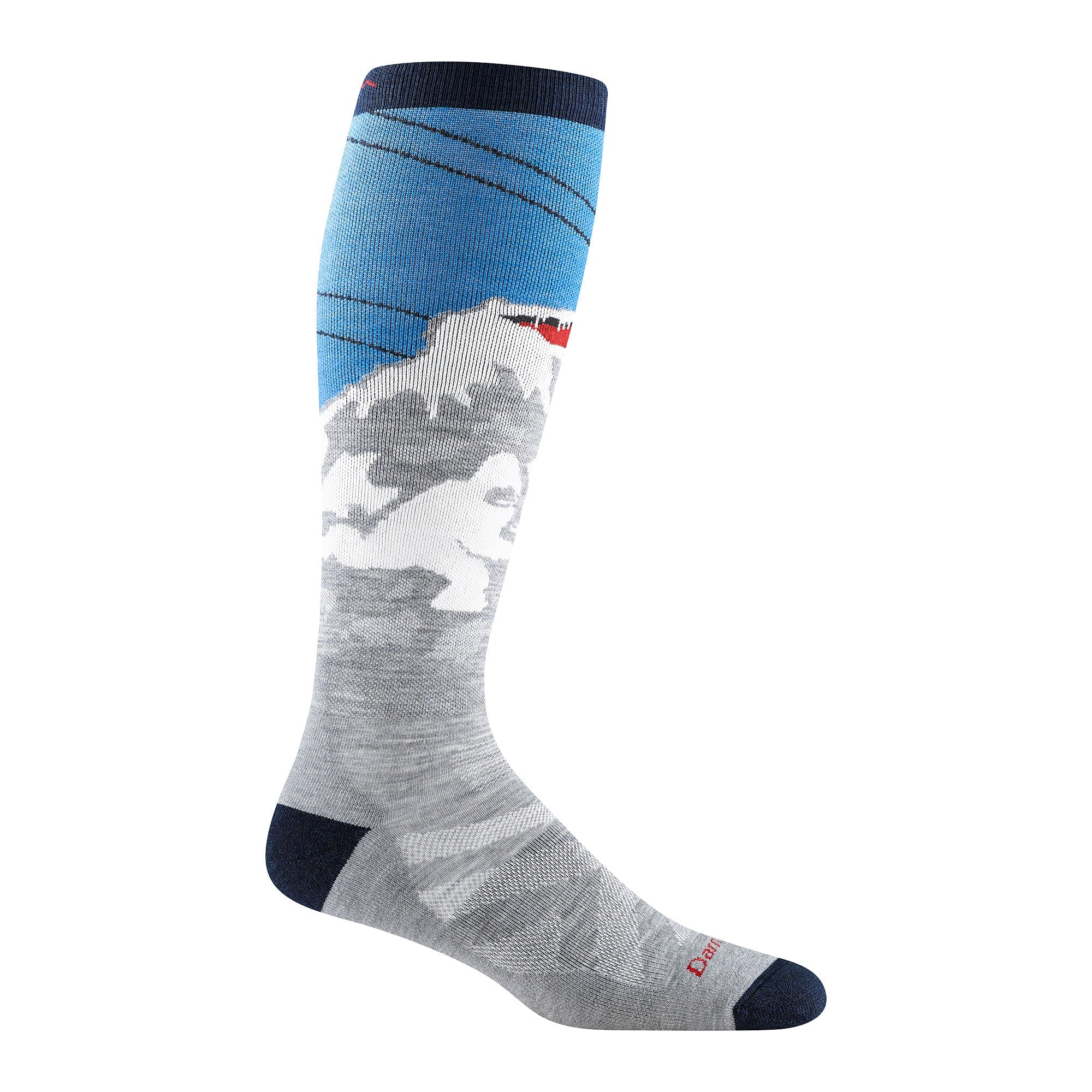 Mens Merino Wool Yeti Patterned Knee High Midweight Ski Snowboard Socks