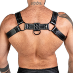 ruff GEAR RAW  Leather Bulldog Harness Black White