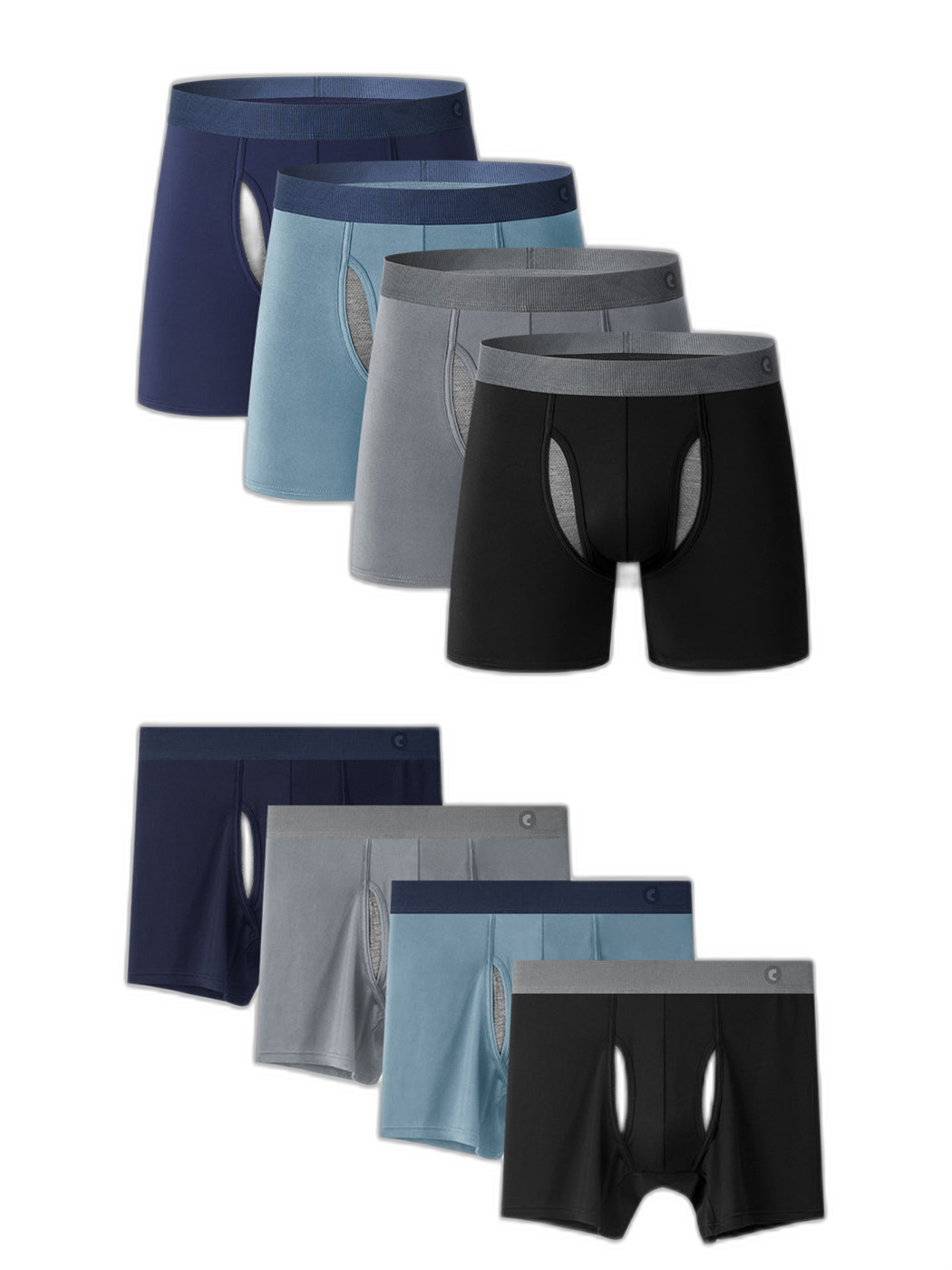 Breathable Sports Boxer Briefs with Open Fly