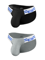 2-pack Men's High-cut Cotton Navy Striped Stretch Briefs