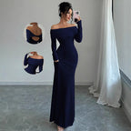 Women's  Off-shoulder Fashion Slim Temperament Sexy Sheath Dress