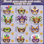 80UncleKimby 84PCS Mardi Gras Masks Bulk Set – Party Decor & Carnival Favors (Paper)