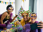 80UncleKimby 84PCS Mardi Gras Masks Bulk Set – Party Decor & Carnival Favors (Paper)