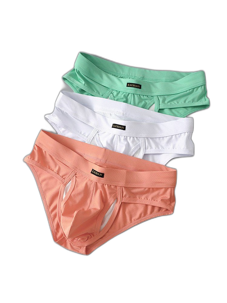 3 Pack Men's Seamless Comfort Sporty Cut Stretch Fit Briefs