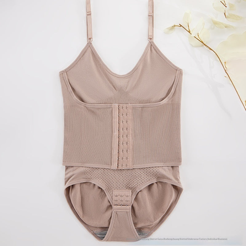 Body Shaping Butt Lifting Abdomen Tightening Snap Button Jumpsuit