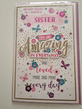 birthday wishes for a wonderful sister birthday card multi inserts