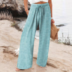 Women's Casual Loose-Fit Colorful Striped Pants With Pockets And DrawstringPerfect For Spring Summer And Autumn Beach Vacations
