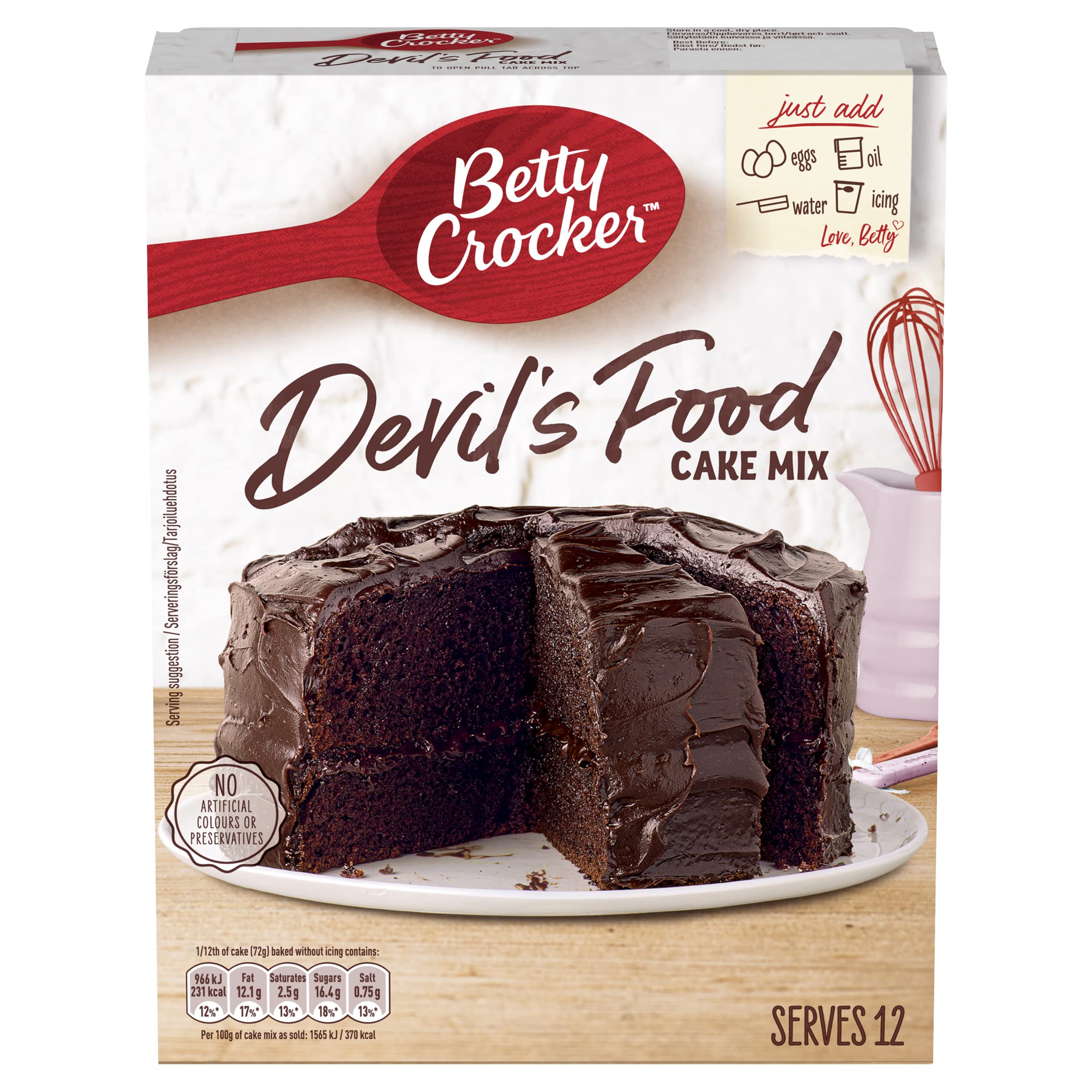 Betty Crocker Devils Food Cake Mix, 425g
