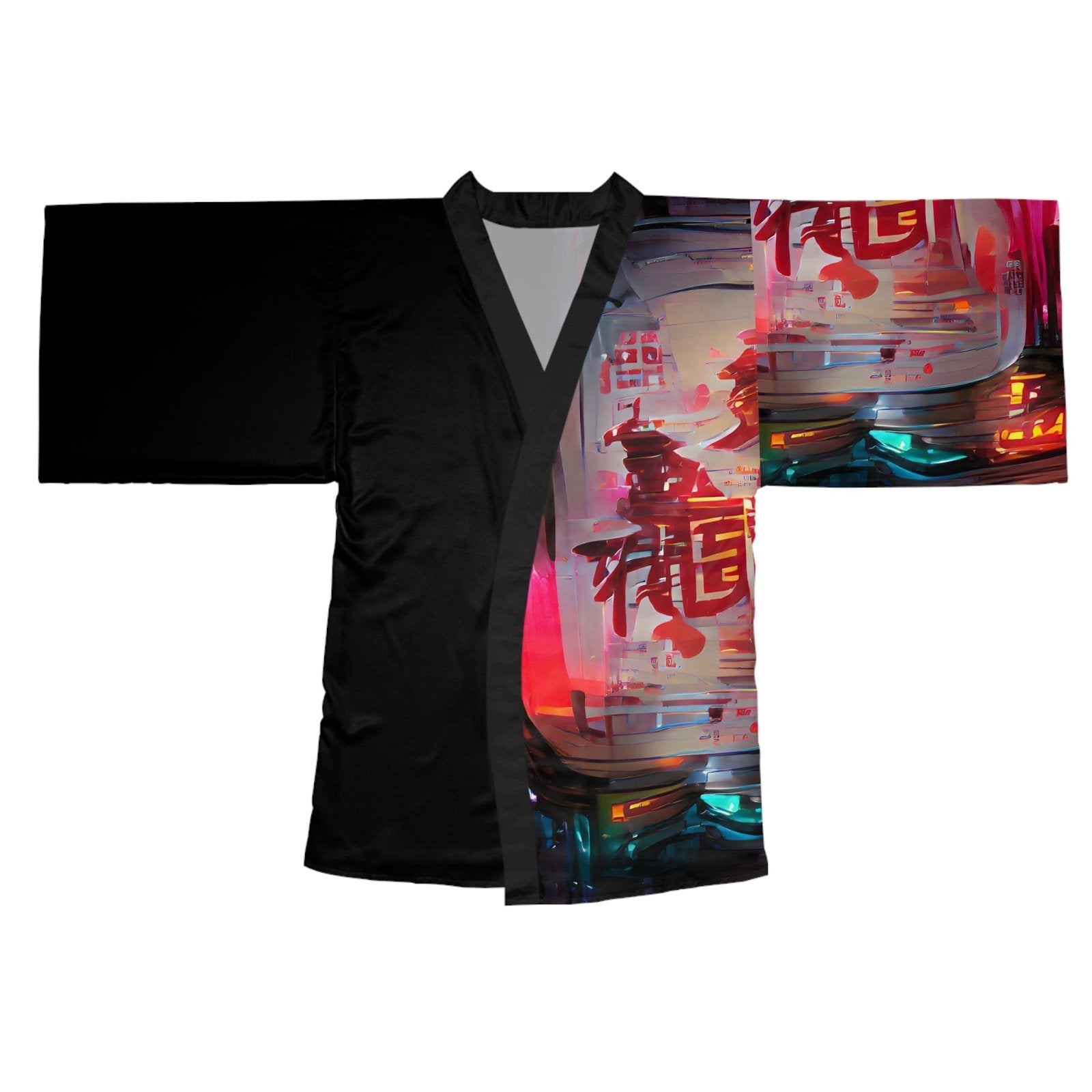 Half Black Half Báijiǔ - Womens Kimono Robe