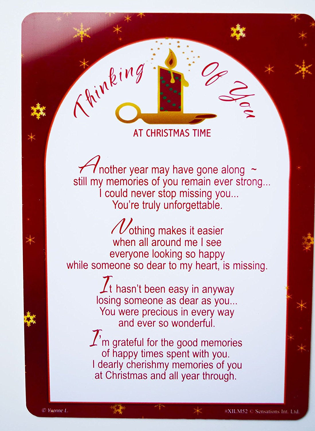 Thinking Of You At Christmas Time Grave Card Decorations Memorial Remembrance