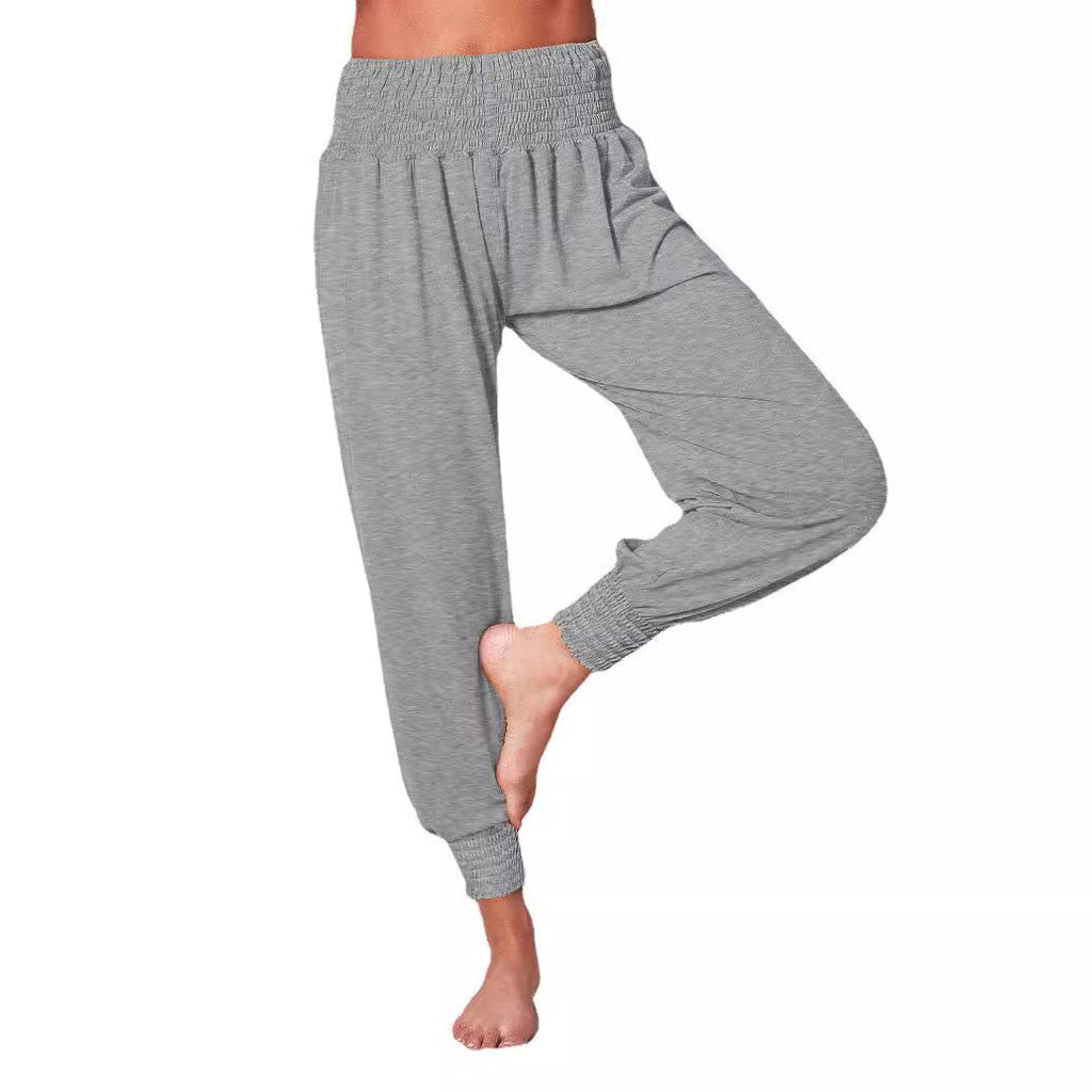 Casual Loose Trousers Solid Color Sports Yoga Ankle Banded Pants Women