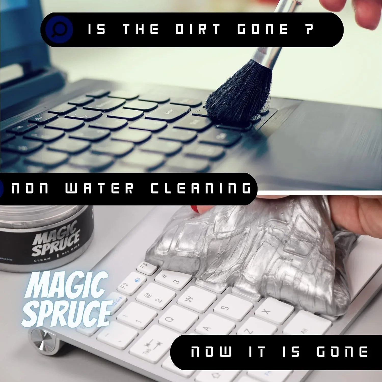 Brighten Car Interior & Keyboard with Magic Spruce Silver Cleaning Gel - 120g
