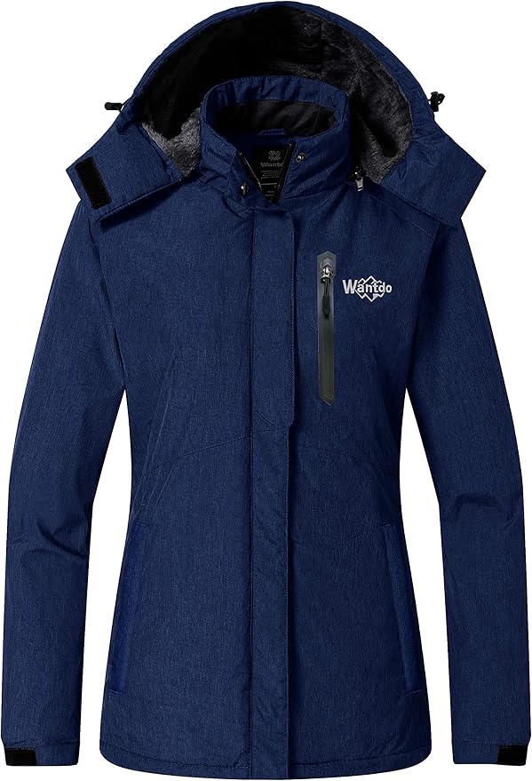 Womens Jacket Hooded Waterproof Winter Ski Snowboarding Size L Wantdo