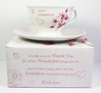 Vintage Lane Collection, Rose Fine Bone China Afternoon Tea Set 'Grandma With Love', From The Vintage Lane Collection By Jennifer Rose, Cup and Saucer Set, Cup 10x7cm, Saucer 16cm, Gift Boxed, Microwave and Dishwasher Safe