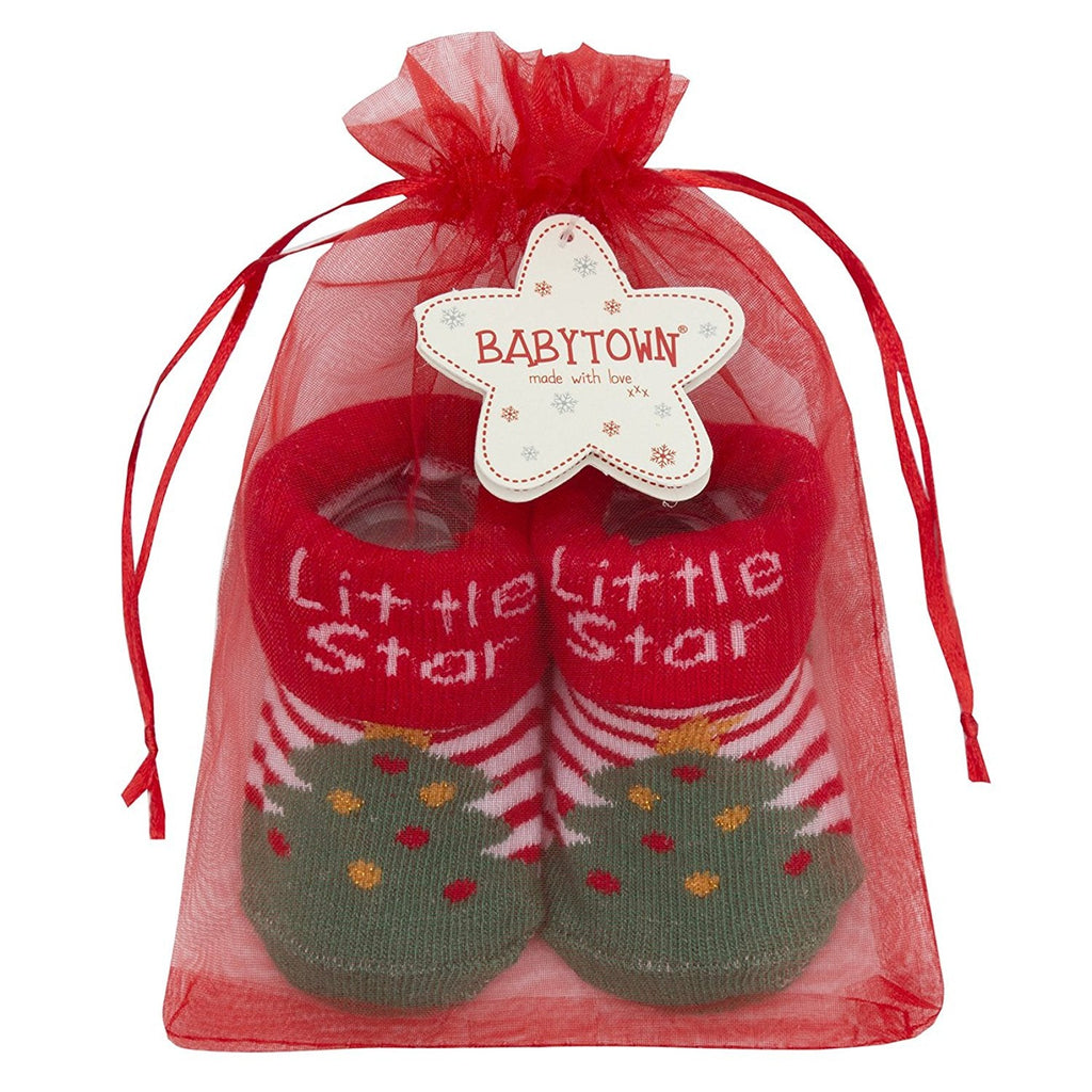 Babytown Festive Christmas Baby Cotton Rich Socks in Tote Bag