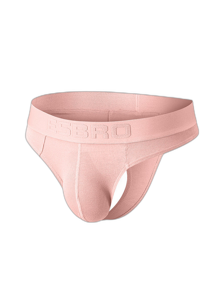 2 Pack Men's Ribbed Butt-Lifting U-Pouch Sexy Thong