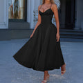 Elegant High-end Strapless Solid-color Long Dress