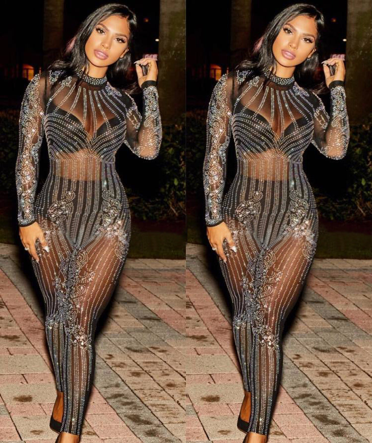 New Hot Drill Mesh Women's Jumpsuit