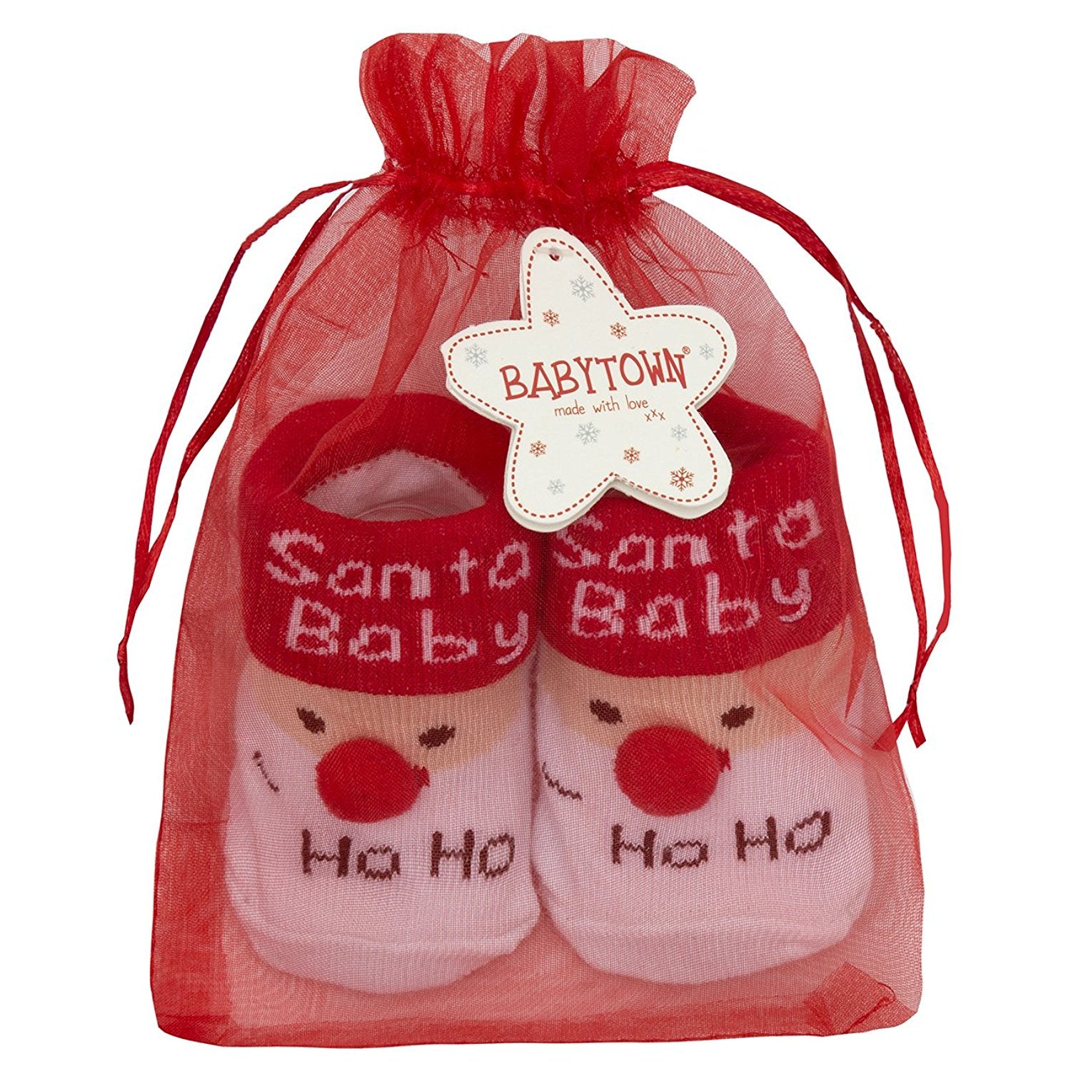Babytown Festive Christmas Baby Cotton Rich Socks in Tote Bag