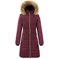 Womens Long Winter Coat Warm Padded Jacket Windproof Faux Fur Hood Size S Wantdo