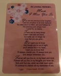 Mum Graveside Memory Card. In Loving Memory Mum I Miss you So. Mum Mother's Day Graveside Memory Card