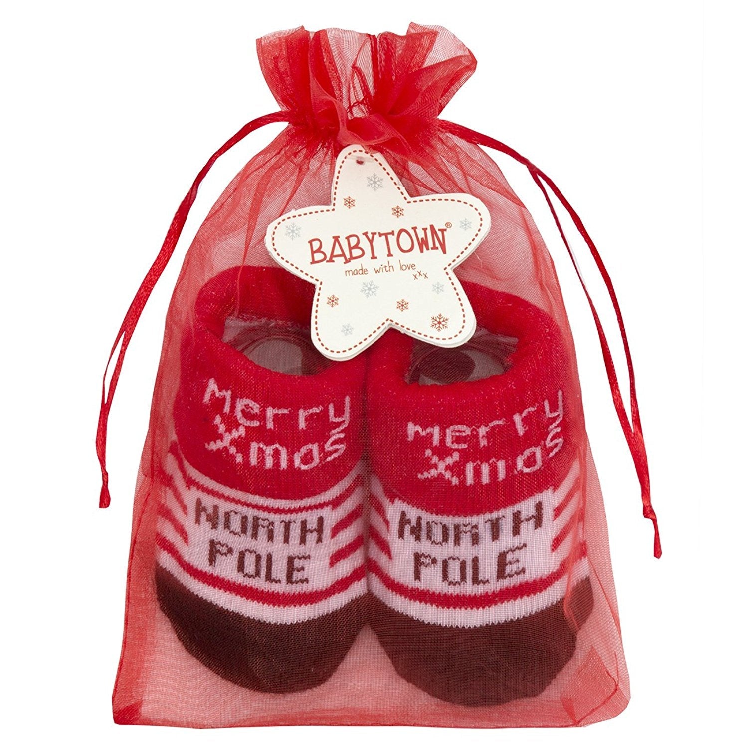 Babytown Festive Christmas Baby Cotton Rich Socks in Tote Bag