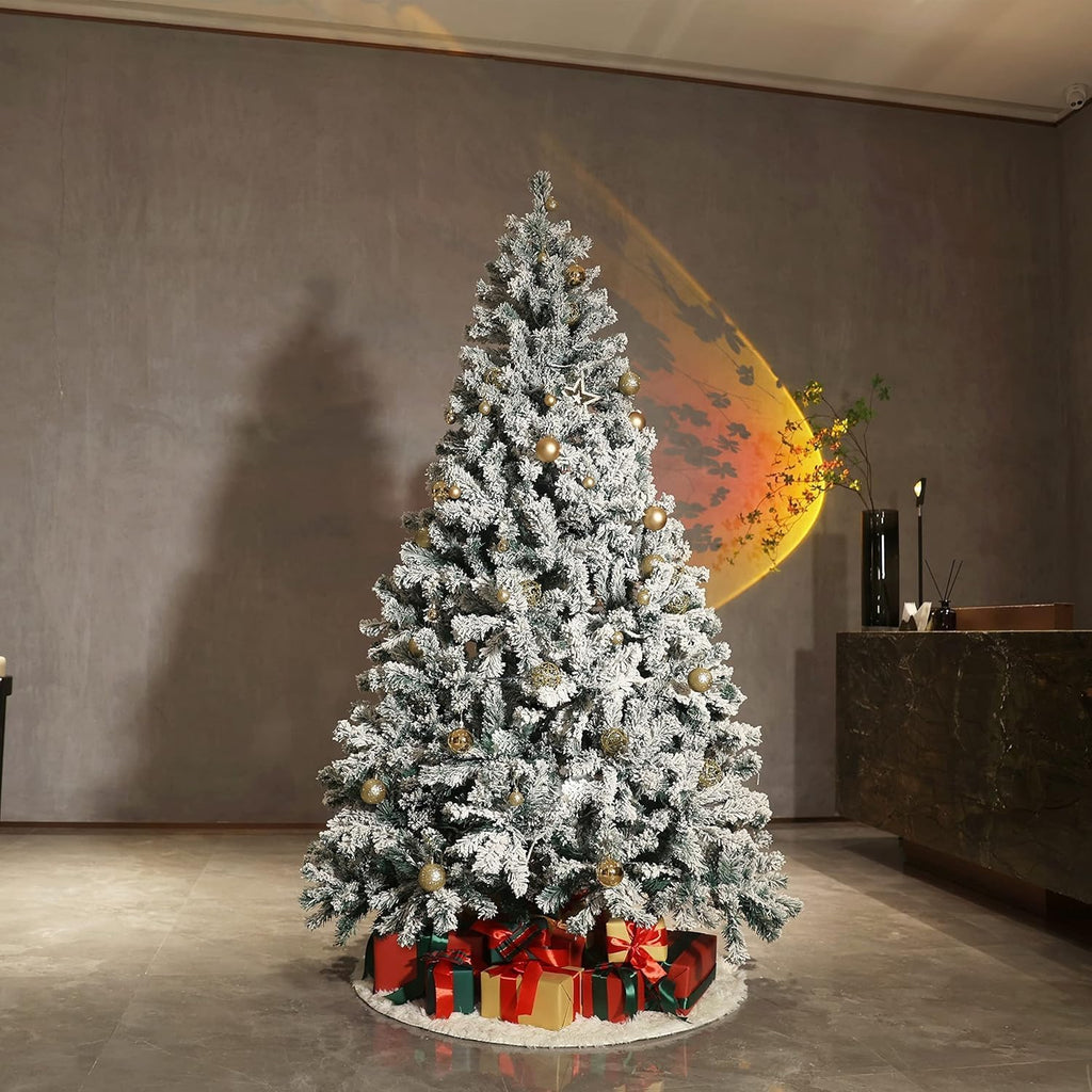 Artificial Christmas Tree 6FT Snow Flocked 850 Tips Metal Stand Asinse