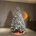 Artificial Christmas Tree 6FT Snow Flocked 850 Tips Metal Stand Asinse