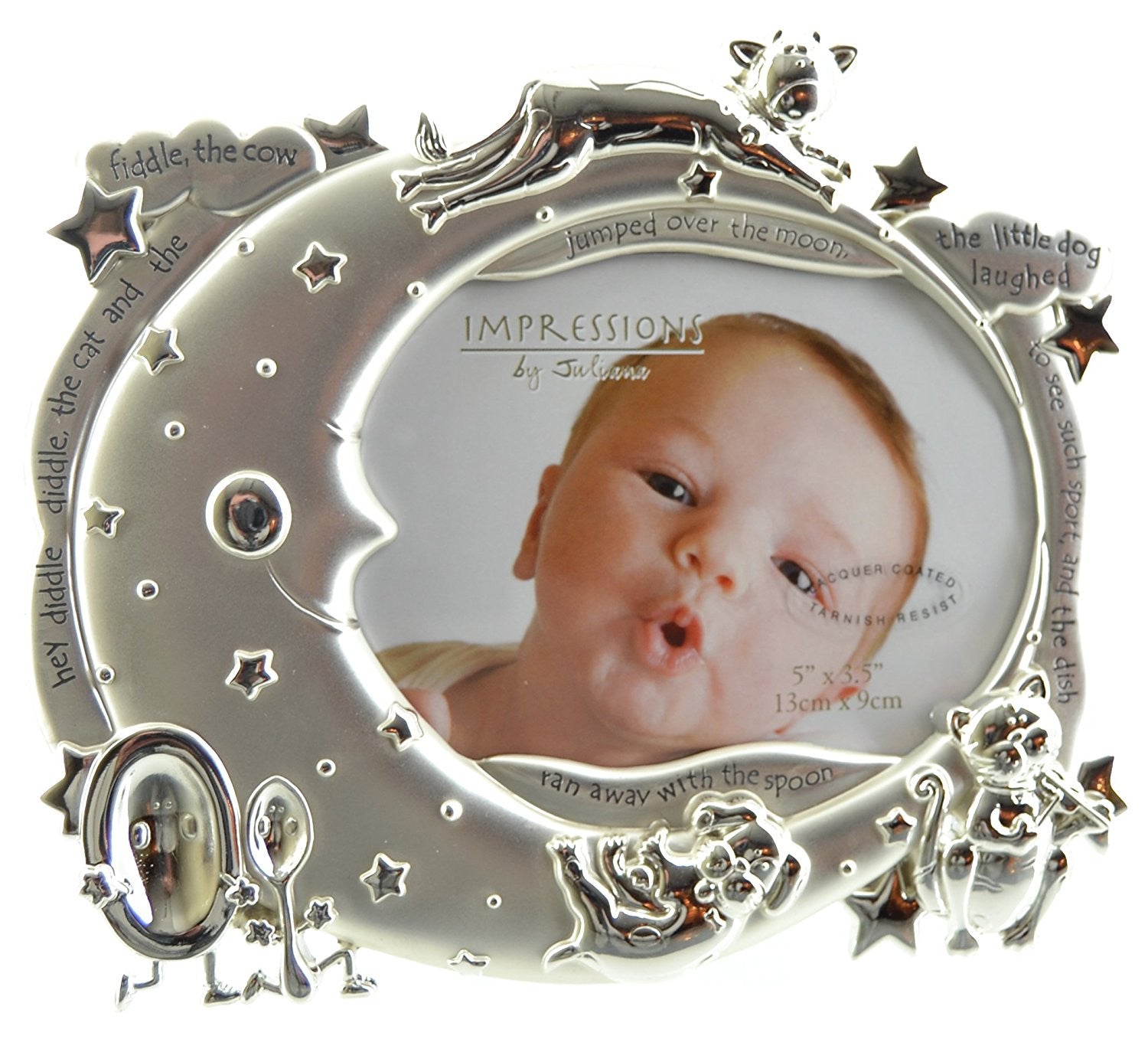 Juliana 18cm Silver Plated Baby Photo Frame "Hey Diddle Diddle"