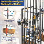 Fishing Rod Holder Organizer, Store 12 Rods, Tackle Cart for Garage & Home