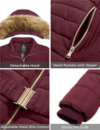 Womens Long Winter Coat Warm Padded Jacket Windproof Faux Fur Hood Size S Wantdo