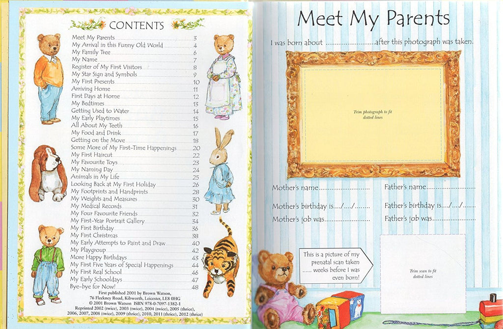 Treasured Memories My Baby Book - First Five Year Baby Record Book, multicolour