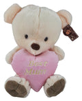 Best Mum Cute Teddy Bear with Heart - Mother's Day Gift - FREE UK SHIPPING