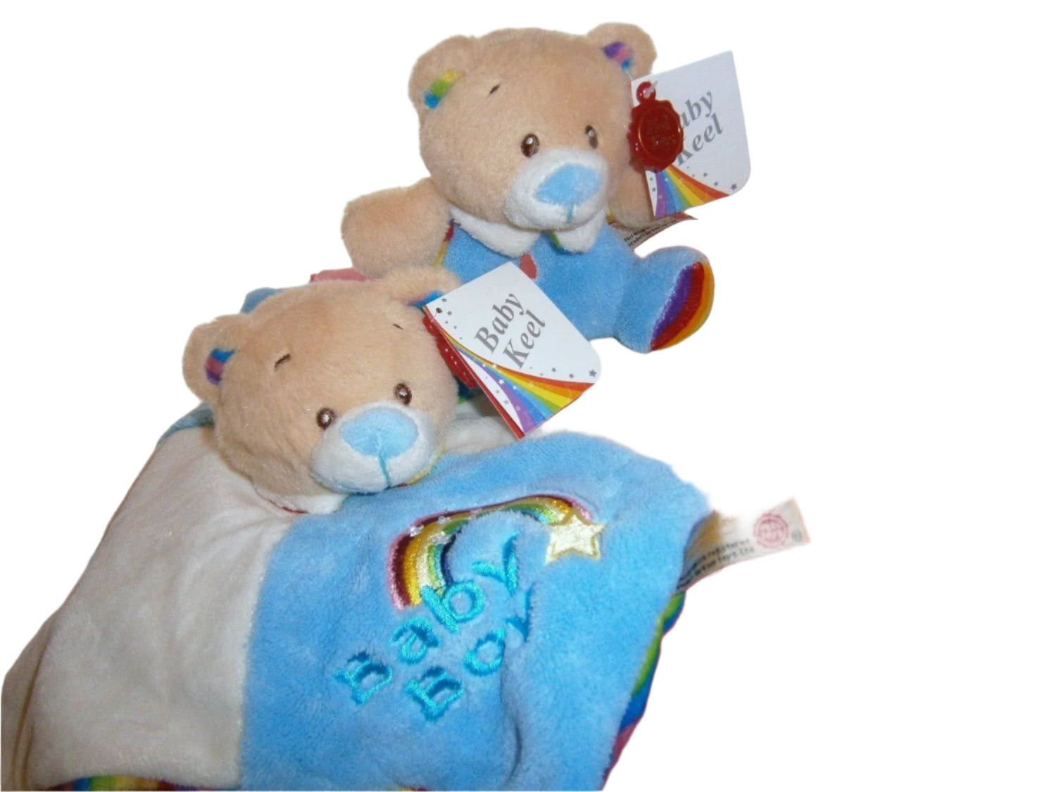 baby keel rainbow rattle & comfort blanket