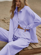 Women's Loose Shirt And Pants Set
