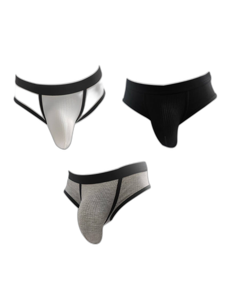 3 Pack Men's Seamless Comfort Large Supportive Pouch Sexy Low-Rise Briefs