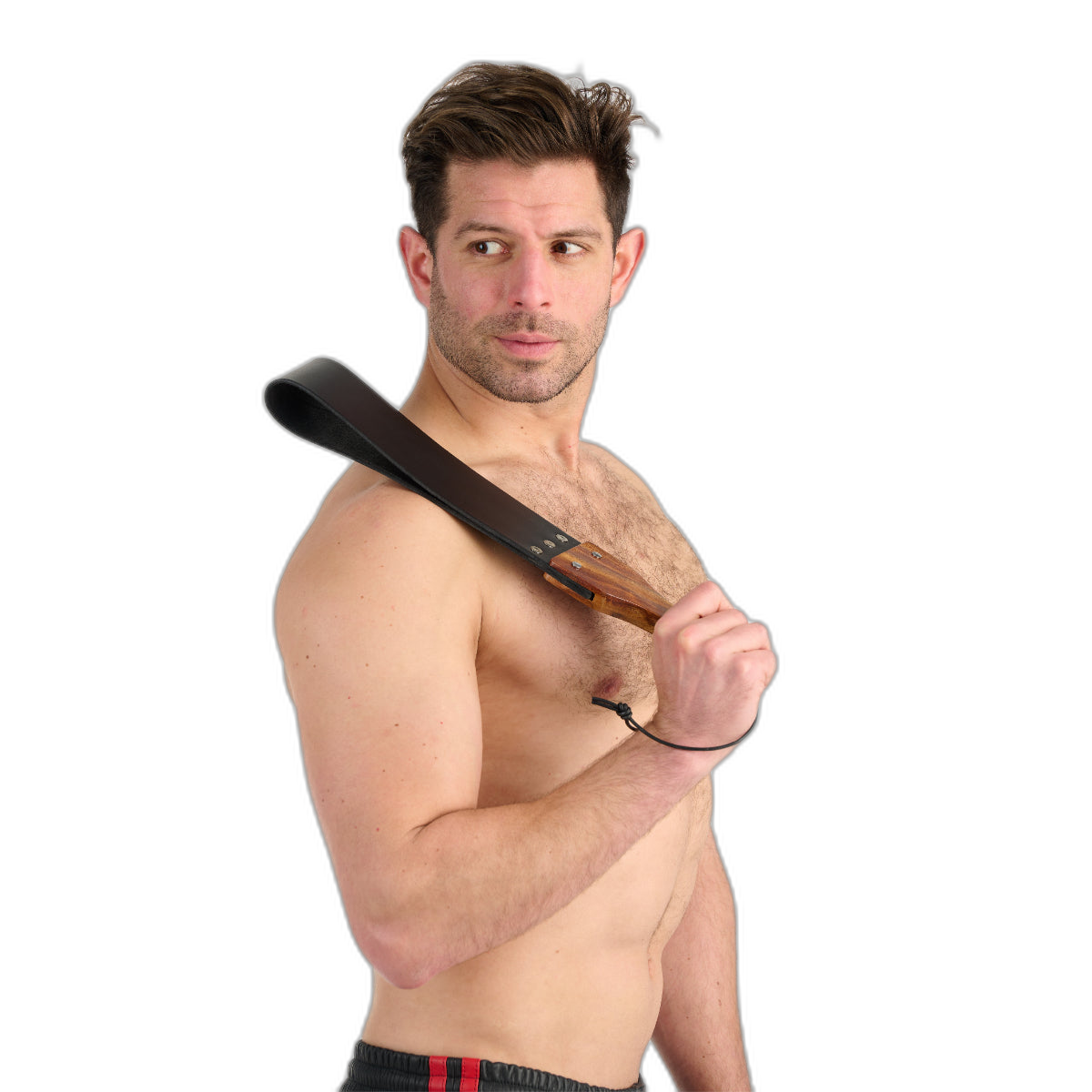 Prowler RED Leather & Wood Flapper Paddle