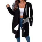 Loose Casual Plus Size Knitwear Cardigan Button Stitching Printing Coat