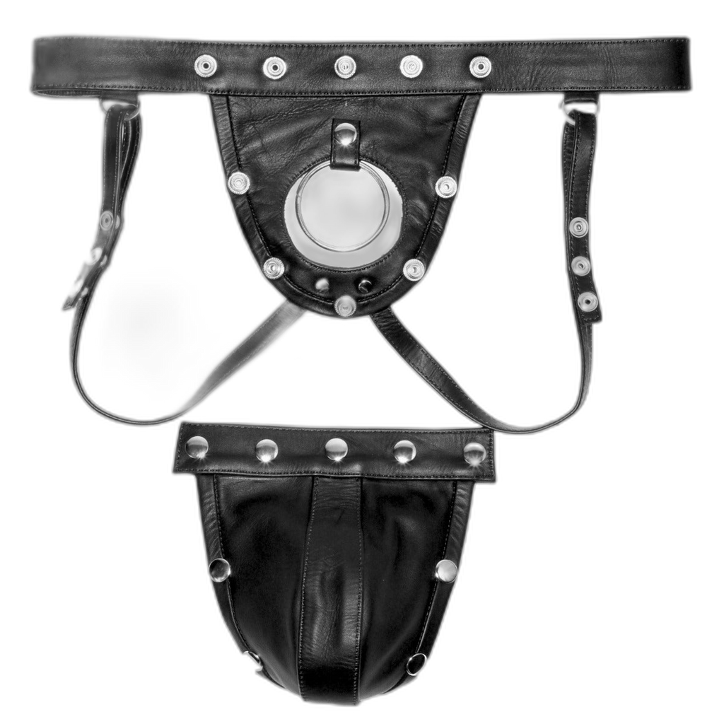 Prowler RED Leather Harness Jock Strap Black