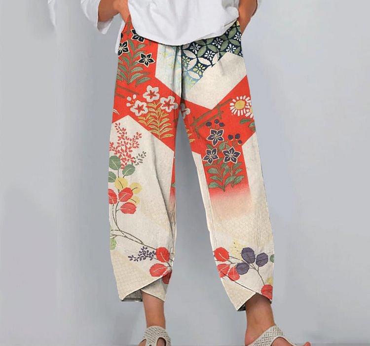 Minimalist Women's Pants Featuring A Patchwork Animal-print Design