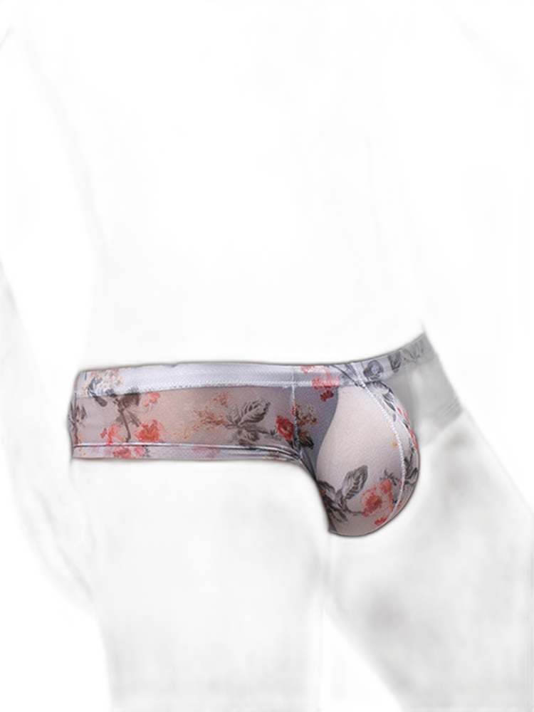 4-pack Men's Lace Print Sheer Mesh Bohemian Boxer Briefs