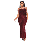 European And American Summer New Women's Sleeveless Backless Jumpsuit