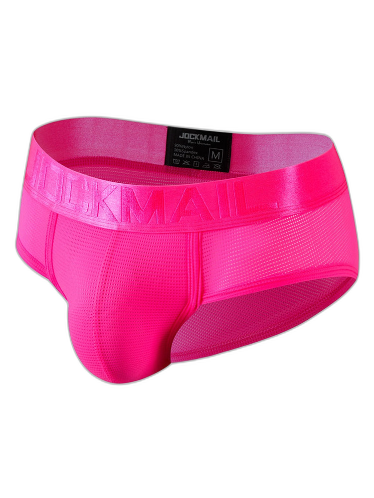 Men's Solid Color Mesh Breathable Sports Fitness Briefs